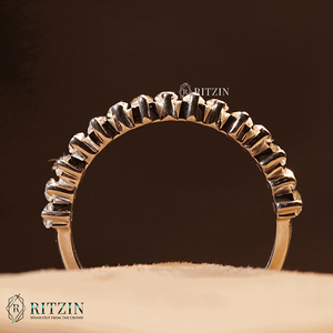 Baguette y marquesa corte diamante media eternidad boda banda para mujer - Product Image 2