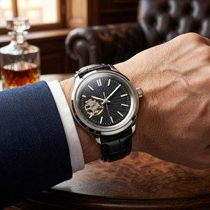 Fabricant de montres à marque blanche OEM, logo personnalisé, montre-bracelet mécanique automatique NH38, cadran à cœur ouvert, acier inoxydable 316L, faible MOQ - Product Image 3