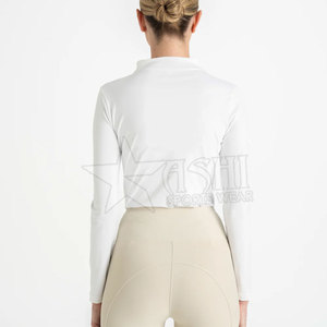 High Quality Women's Equestrian Sports Set Breathable <b>Long</b> <b>Sleeve</b> Top and Tights Stretchable <b>Base</b> <b>Layer</b> for Horse Riding - Product Image 6