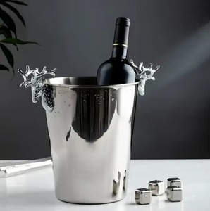 Elegante Cubitera de Doble Pared con Tapa, Enfriador de Vino de Acero Inoxidable, Enfriador de Cerveza para el Hogar, Bar y Celebraciones - Product Image 2