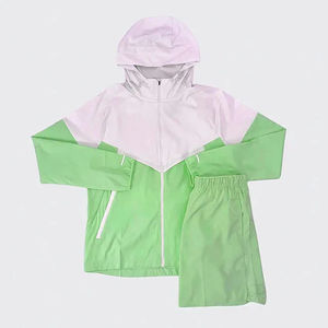 Conjunto de Dos Piezas de Chaqueta Cortavientos con Capucha para Hombre, Estilo Deportivo, Transpirable, Impermeable, Corte Regular - Product Image 5