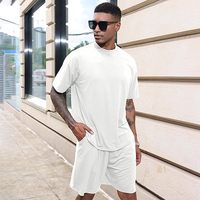 Ensemble t-shirt et short d'été pour hommes 2 pièces t-shirts à col ras du cou ensemble de shorts décontractés M-3XL ensembles de t-shirts baggy sérigraphiés