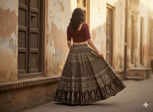 Jupe longue imprimée ethnique femme - Product Image 2