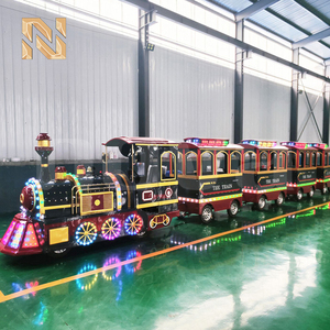 <span class=keywords><strong>Train</strong></span> sans rails vintage à LED en fibre de verre, 24 places, pour fête foraine et parc d'attractions, à vendre - Product Image 1
