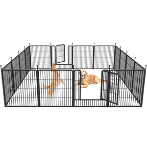 6 <strong>Large</strong> <strong>Dog</strong> Cage-Style <strong>Play</strong> <strong>Pen</strong> with Cozy Fleece Bed - Product Image 5
