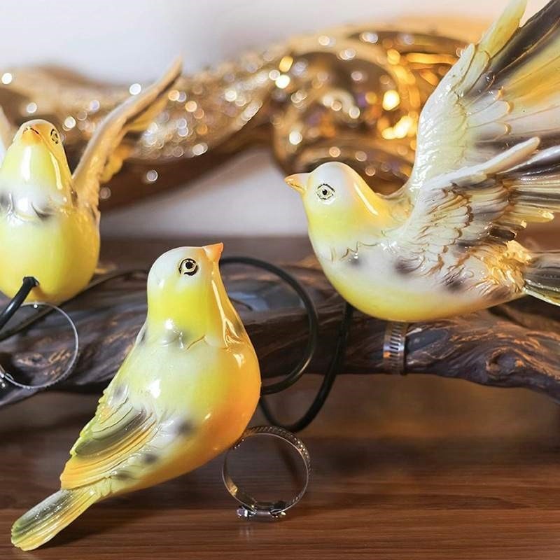 plastic birds on a wire you stick in ground