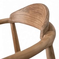 Chaise de salle à manger d'extérieur en teck massif scandinave, fauteuil en corde de rotin tressée, design moderne écologique, mobilier de jardin