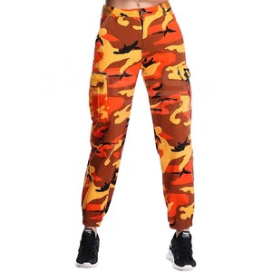 Streetwear décontracté extérieur Camouflage Jogger pantalons de survêtement violet 3X-Large haute qualité femmes Camo Cargo pantalon élastique taille haute - Product Image 4