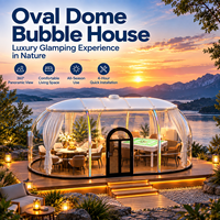 Dôme commercial ovale en polycarbonate préfabriqué pour la restauration, les cafés et les projets hôteliers