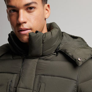 Nouveau design personnalisé veste longue bouffante pour hommes haute qualité vers le bas tissu fourrure décoration col à capuche mince respirant-prix de gros - Product Image 5