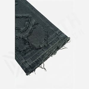 High Quality Customized <b>Men's</b> <b>Flared</b> Denim <b>Jean</b> Pant Ripped <b>Jeans</b> 3D Pattern Medium Wash High Street Style Customized Color - Product Image 6