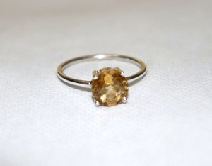 Anillo de Plata con Citrino Hecho a Mano, Piedra Natural, Joyería Apilable para Fiestas, Regalo para Ella - Product Image 1