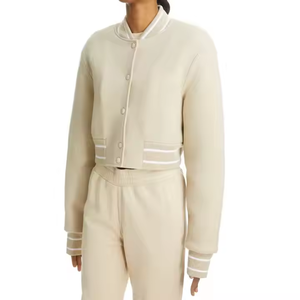 Veste universitaire courte décontractée pour femmes coupe-vent en laine respirante pour été adulte grande taille imprimé techniques - Product Image 4