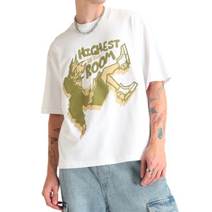 T-shirt surdimensionné OEM pour hommes motif solide tricoté 100% coton T-shirts imprimés respirants à coupe ample pour hommes - Product Image 1