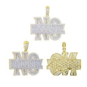 Colgante de Plata de Ley 925 con Diseño de Letras Personalizadas Estilo Hip Hop, con Diamantes Moissanite Redondos y Baguette, Claridad VVS, para Mujer - Product Image 4