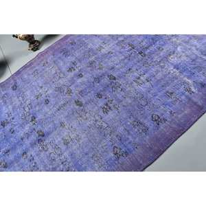 พรมตุรกีโบราณขนาด5.6x9.2ฟุตผ้าขนแกะสีม่วงถักทอในห้องนั่งเล่นพรมยางรองสำหรับวัยรุ่นสี่เหลี่ยมผืนผ้าโถงทางเดิน - Product Image 5