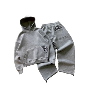 Ensemble sweat-shirt et pantalon en molleton personnalisé, imprimé, style hip-hop, manches longues, pull à capuche, veste rétro, streetwear - Product Image 4