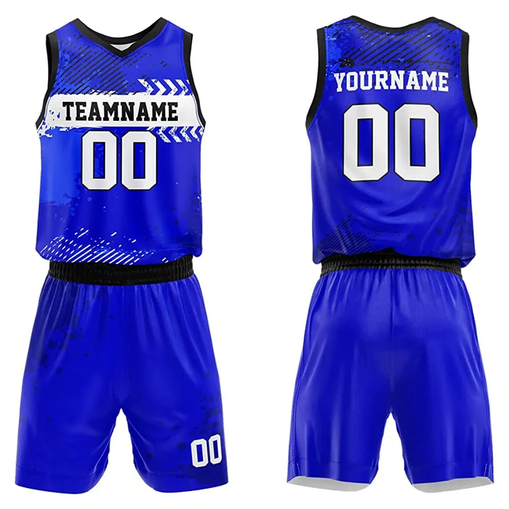 Uniforme de basket-ball conception personnalisée imprimé kit de basket-ball basket-ball sport uniforme sublimation équipe porter ensemble de basket-ball