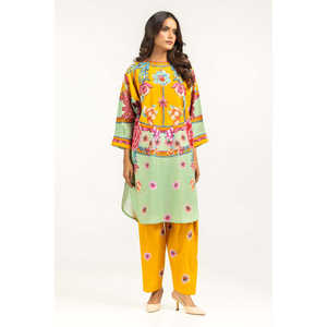 Conjunto de Dos Piezas Estilo Bohemio con Textura Ondulada IPST-44762, Traje de Crepé con Mangas Tres Cuartos y Largo hasta la Rodilla, Talla XXS para Primavera/Verano - Product Image 4