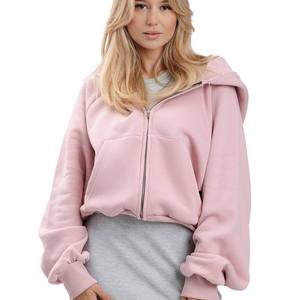Nouveauté : sweat-shirts d'hiver décontractés pour femmes, 100 % coton, imprimés, fermeture éclair sur le devant, mélange de polaire, couleurs et tailles personnalisées, haute qualité - Product Image 4