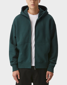 Usine directe 400 GSM personnalisé surdimensionné polaire brossé goutte épaule fermeture éclair boîte hommes sweats à capuche multi uni couleur unie Options - Product Image 5