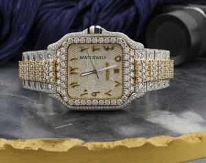 Luxury Two-Tone Iced Out Moissanite <b>Watch</b> VVS1 Hip Hop Diamond Automatic Wrist <b>Watch</b> - Product Image 1