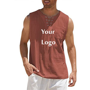 Débardeur côtelé en coton respirant avec logo personnalisé pour hommes Style décontracté Vente en gros directement depuis l'usine Gilets en tricot de couleur unie sans couture - Product Image 2