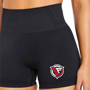 Shorts Deportivos Casuales para Mujer, Cintura Media, para Yoga y Gimnasio, Sin Costuras, Transpirables, de Secado Rápido, con Logotipo Personalizado, Efecto Push-Up, de Algodón - Product Image 6