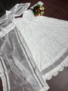 Vestido de organza de trabajo chino pesado especial de verano de nuevo diseñador con ropa tradicional india Dupatta para adultos ropa de fiesta - Product Image 3