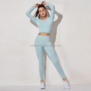 Ropa Deportiva personalizada para ejercicio, ropa de gimnasio para mujer, conjunto de Yoga sin costuras - Product Image 3