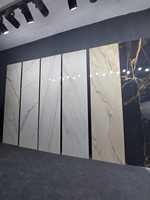Encimera de Porcelana Moderna con Aspecto de Mármol, Color Blanco, 9 mm de Grosor, Baldosa Grande para Uso en Interiores