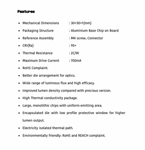 Polymatech Standard <b>COB</b> Series FL09COB3030 Always White 95+ CRI <b>LED</b> Industry And Factory Lighting High Performance Energy - Product Image 4