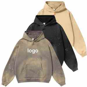 Nouveau sweat-shirt uni d'hiver, lavage vintage, unisexe, sweat-shirt uni, sweat-shirt à nouer, pour homme - Product Image 1