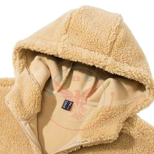 Sweat-shirts en polaire sherpa décontractés pour hommes, confortables, avec logo personnalisé, coupe ample, matériau écologique, coupe-vent et respirant - Product Image 2