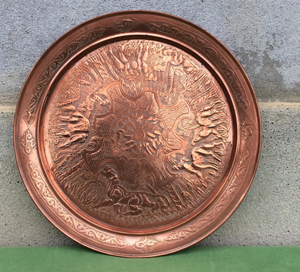 จานรองอาหารทองแดงทรงกลมแบบใหม่ ทำมือ พร้อมโลโก้สั่งทำ ราคาขายส่ง - Product Image 1