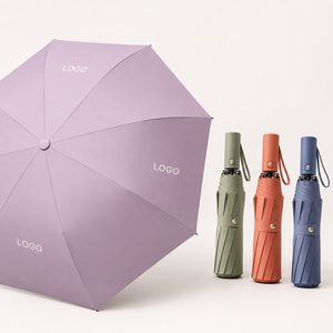 Compact Advertising UPF50+ UV Protective 8m/s <b>Windproof</b> Automatic Open Lightweight Travel Custom 3 Folding <b>Umbrella</b> With Logo - Product Image 4