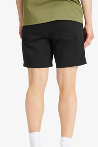 Classic Black Men's Worsted Shorts Stylish Front Two Pockets <b>Elastic</b> Waist Quick Dry Solid 100% Polyester Casual Summer - Product Image 3