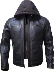 Chaqueta de Motociclismo para Hombre, Estilo Bomber Clásico, Forro Acolchado, Cuero de Oveja de Alta Calidad, Desmontable, para Carreras de Autos - Product Image 5