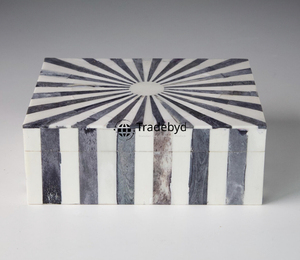 Boîte à bijoux artisanale en incrustation d'os Rangement décoratif de luxe pour la maison et les cadeaux Tradebyd - Product Image 6