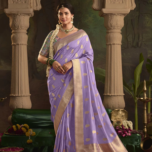 ชุดแต่งงานสไตล์ดั้งเดิมของผู้หญิงผ้าเครปผ้าไหมแท้ทอซาริทอจากนักออกแบบ - Product Image 1