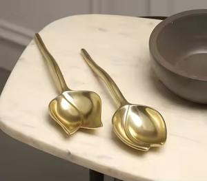 Stainless Steel <b>Salad</b> <b>Spoon</b> Cutlery Tabletop Classic Flatware Eco-friendly Silver Coating Cutlery with Handmade Use - Product Image 5