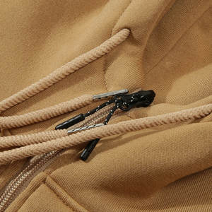 Ropa de calle personalizada 100% algodón Unisex en blanco francés Terry Sudadera con capucha de gran tamaño chaqueta con cremallera hombres contraste costura Zip up Hoodie - Product Image 3