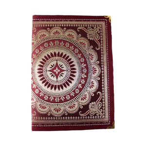 Notebook Journal Cover With Class Of Richly Decorative Shuttle Woven Fabric Made In Coloured <b>Silks</b> With Gold And Silver Threads - Product Image 1