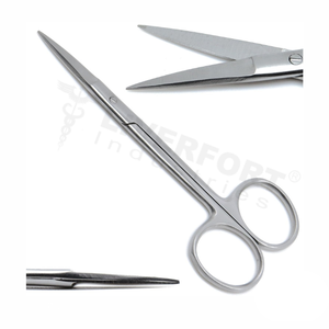 Acier inoxydable de qualité supérieure, ciseaux à iris 4 ", pointe fine et droite de 4.5", ciseaux d'instruments chirurgicaux autoclavables CE - Product Image 1