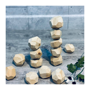 Educational Wooden Rock Balance Stones, <b>Montessori</b> Wooden Rock Stacking <b>Toy</b> for Toddlers Skill Development and Fun - Product Image 1
