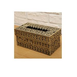 Caja de pañuelos de boda de oro de lujo, dispensador de servilletas de Metal de estaño de alta calidad personalizado, colgante de almacenamiento cuadrado, accesorio elegante y caro - Product Image 2