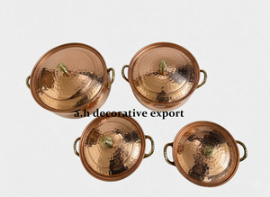 Juego de calentadores de cobre martillado de lujo, cacerola moderna para cocinar y servir, con asas de latón resistentes al calor, ecológico - Product Image 5