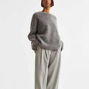 2025 nuevos pantalones apilados a cuadros con estampado informal de lana transpirabilidad deportes Jogger pantalones de chándal decoración de encaje estilo frontal plano - Product Image 6