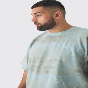 เสื้อยืดผ้าฝ้าย100% ไซส์ใหญ่พิเศษสำหรับผู้ชายเสื้อซักแบบแอซิดไซส์พิเศษ - Product Image 3