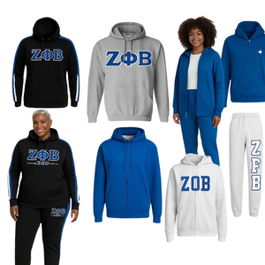 Conjunto Deportivo de Dos Piezas de Sudadera con Capucha y Pantalones Jogger de Felpa Bordados, Color Personalizado Unisex, para Maternidad, de la Hermandad Zeta Phi Beta 1920 - Product Image 1